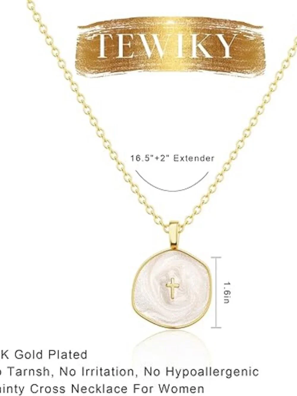 ✝️ Dainty Gold Cross Necklace – 14K Plated Pendant - Picture 6 of 7